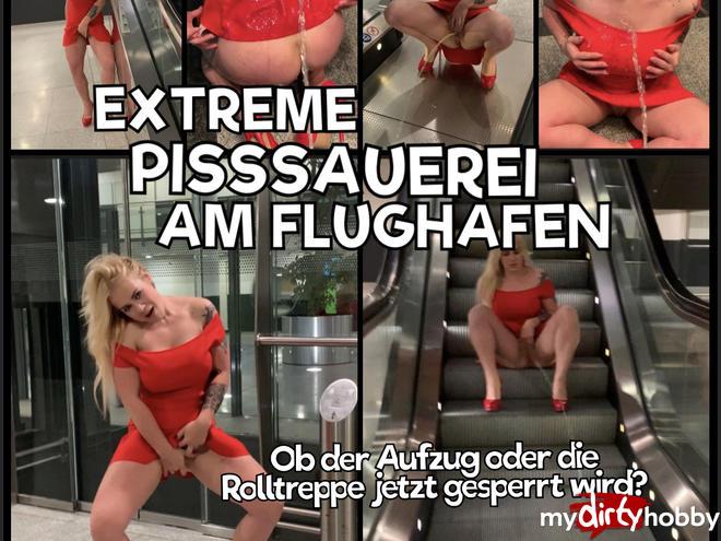 Extreme Pisssauerei at the airport - whether the elevator or the escalator is now locked ?? Extreme Pisssauerei at the airport - whether the elevator or the escalator is now locked ??