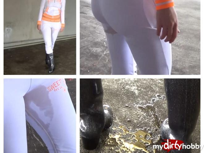 In the car park pissing in tracksuit ... In the car park pissing in tracksuit ...