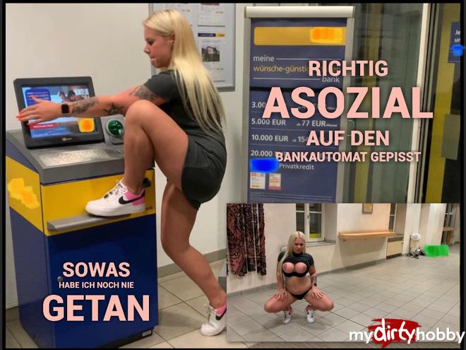 Really horny asozial pissing on the ATM - something I have never done, P Really horny asozial pissing on the ATM - something I have never done, P