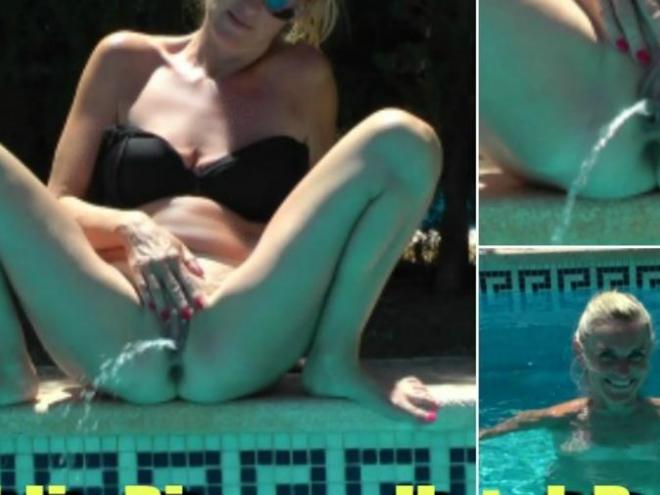 Public piss at the hotel pool Public piss at the hotel pool