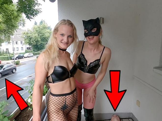 User piss meeting # 4. Public on the balcony User piss meeting # 4. Public on the balcony